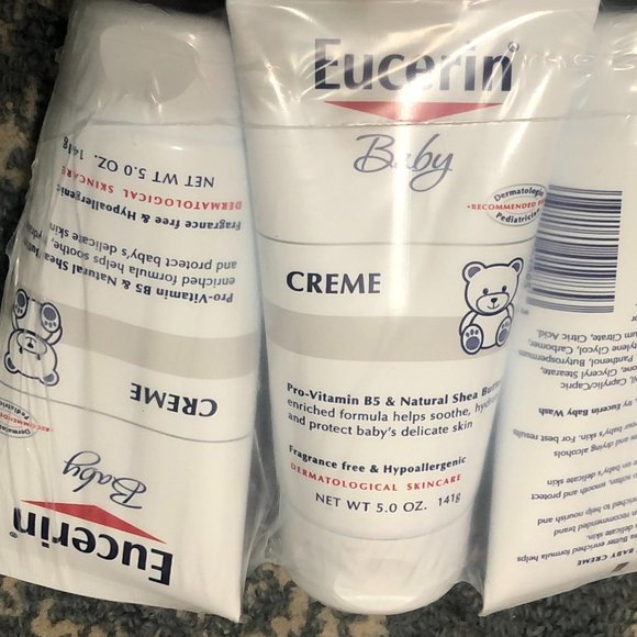 Eucerin Baby Cream - TWO 3-pack, 5oz tubes. (6 tubes total) Lot #85261657 - Picture 2 of 4